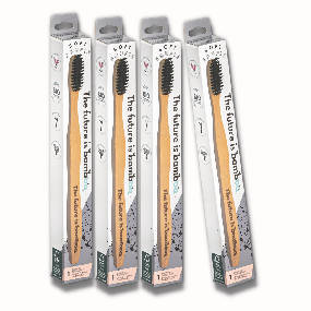 Charcoal Bamboo Toothbrushes 4-pack