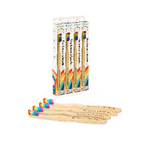 Rainbow Bamboo Toothbrushes Family 8-Pack
